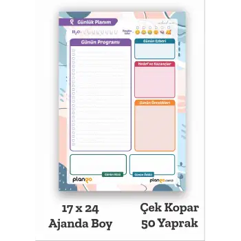 Plango Çek Kopar Günlük Planlayıcı - Ders Çalışma Planlayıcı - Planlama Defteri