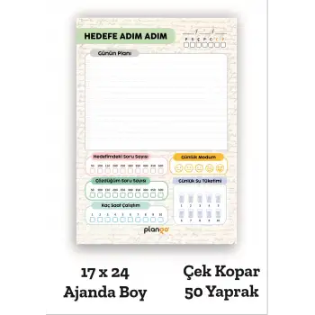 Plango Sınav Planlayıcı Model 1 - Çek Kopar Sınav Planlama Defteri - Sınav Planlama