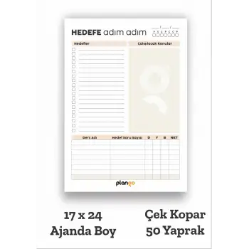 Plango Sınav Planlayıcı Model 2 - Çek Kopar Sınav Planlama Defteri -  Sınav Planlama