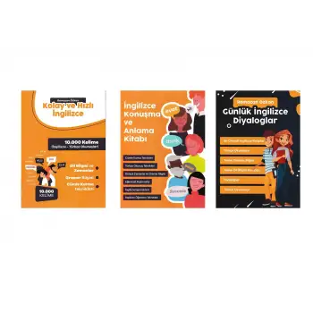 Hızlı İngilizce Öğrenme ve Konuşma Seti - Günlük Diyaloglar - 3 Kitap -  Ramazan ÖZKAN