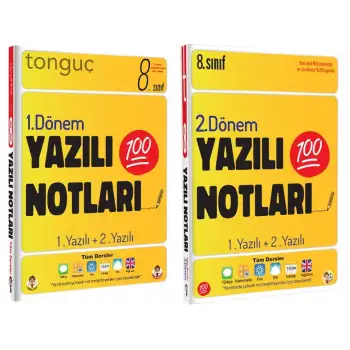 8. Sınıf Yazılı Notları 1. Dönem ve 2. Dönem 1 ve 2. Yazılı - Tonguç Yayınları