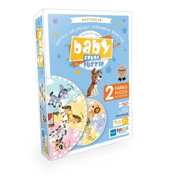 Baby Round Puzzle - Hayvanlar - Blue Focus Games