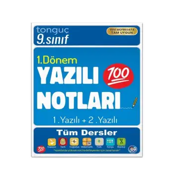 9. Sınıf Yazılı Notları 1. Dönem 1 ve 2. Yazılı - Tonguç Yayınları
