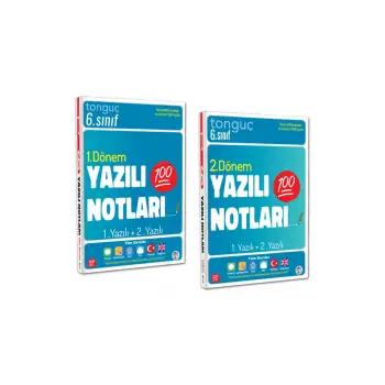 6. Sınıf Yazılı Notları Seti - 2 Kitap - 1. ve 2. Dönem - 1 Ve 2 Yazılı - Tonguç Akademi