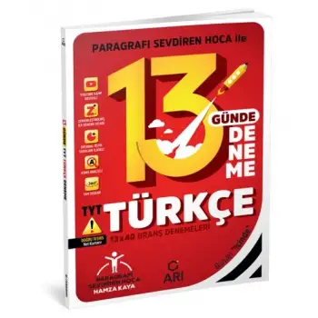 TYT Türkçe 13 Günde Deneme - 13x40 Branş Deneme - Arı Yayınları