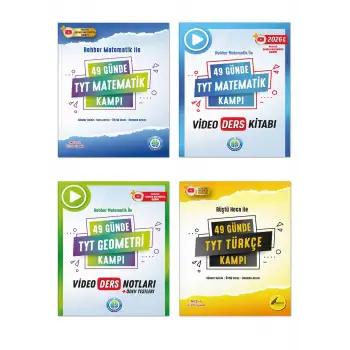 49 Günde TYT Matematik - Geometri - Türkçe Video Ders Notları Kampı 4lü Set