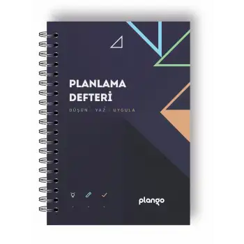 Siyah Lacivert Günlük Planlayıcı Defter -  Ders Çalışma Planlayıcı Defteri - Planlama