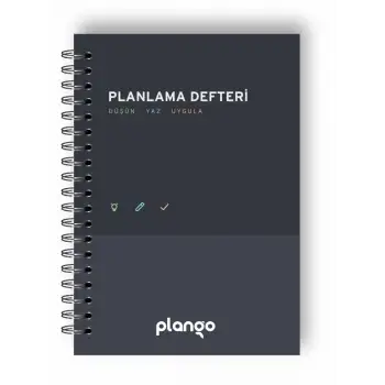 Siyah - Gri Günlük Planlayıcı Defter - Ders Çalışma Planlayıcı Defteri - Planlama Defteri