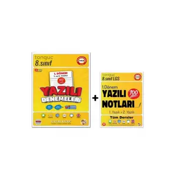 8. Sınıf 1. Dönem Yazılı Denemeleri ve Yazılı Notları - Tonguç Yayınları