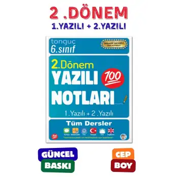 6. Sınıf Yazılı Notları 2. Dönem 1 ve 2. Yazılı - Tonguç Yayınları