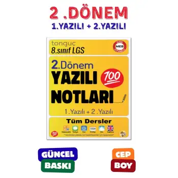 8. Sınıf Yazılı Notları 2. Dönem 1 ve 2. Yazılı - Tonguç Yayınları