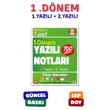 7. Sınıf Yazılı Notları 1. Dönem 1 ve 2. Yazılı Konu Özetli - Tonguç Yayınları