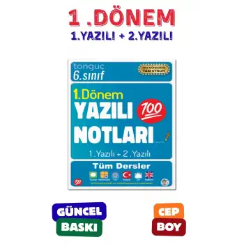 6. Sınıf Yazılı Notları 1. Dönem 1 ve 2. Yazılı Notları Konu Özetli - Tonguç Yayınları