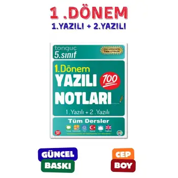 5. Sınıf Yazılı Notları 1. Dönem 1 ve 2. Yazılı Konu Özetli - Tonguç Yayınları