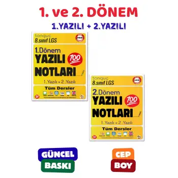 8. Sınıf Yazılı Notları 1. Dönem ve 2. Dönem 1 ve 2. Yazılı - Tonguç Yayınları