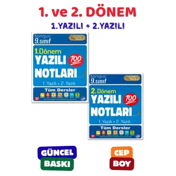 9. Sınıf Yazılı Notları 1. Dönem ve 2. Dönem 1 ve 2. Yazılı - Tonguç Yayınları
