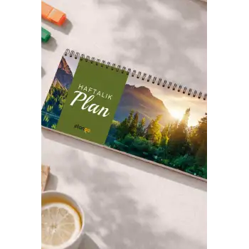 Tarihsiz Spiralli Haftalık Masaüstü Planlayıcı - Orman - 10x30 cm Plango