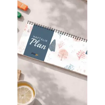 Tarihsiz Spiralli Haftalık Masaüstü Planlayıcı - AĞAÇ - 10x30 cm Plango