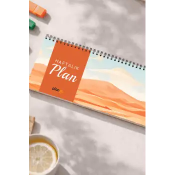 Tarihsiz Spiralli Haftalık Masaüstü Planlayıcı - KUM - 10x30 cm Plango