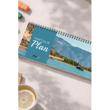 Tarihsiz Spiralli Haftalık Masaüstü Planlayıcı - DENİZ - 10x30 cm Plango