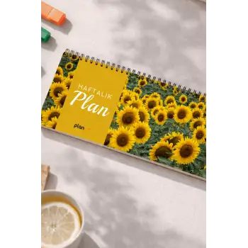 Tarihsiz Spiralli Haftalık Masaüstü Planlayıcı - AYÇİÇEĞİ - 10x30 cm Plango
