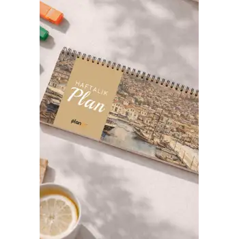 Tarihsiz Spiralli Haftalık Masaüstü Planlayıcı - İZMİR - 10x30 cm Plango