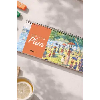 Tarihsiz Spiralli Haftalık Masaüstü Planlayıcı - BİR PAZAR GÜNÜ - 10x30 cm Plango