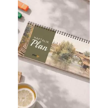 Tarihsiz Spiralli Haftalık Masaüstü Planlayıcı - ESKİŞEHİR - 10x30 cm Plango