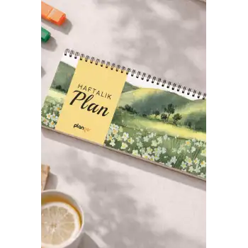 Tarihsiz Spiralli Haftalık Masaüstü Planlayıcı - PAPATYA - 10x30 cm Plango