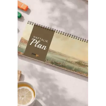 Tarihsiz Spiralli Haftalık Masaüstü Planlayıcı - İSTANBUL BOĞAZI - 10x30 cm Plango