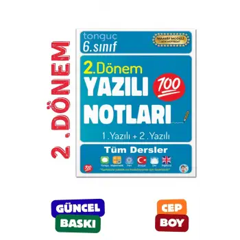 6. Sınıf Yazılı Notları 2. Dönem 1 ve 2. Yazılı - Tonguç Yayınları