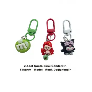 Metal Çanta - Kalemlik Süsü Charm 2li Set