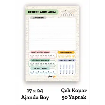 Plango Sınav Planlayıcı Model 1 - Çek Kopar Sınav Planlama Defteri - Sınav Planlama