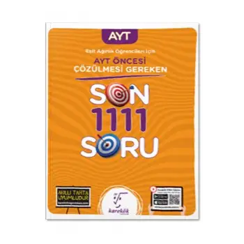 2021 AYT Öncesi Çözülmesi Gereken Eşit Ağırlık Son 1111 Soru Karekök Yayınları