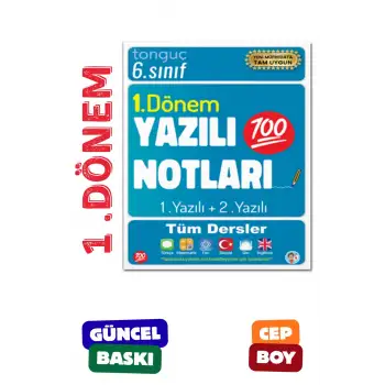 6. Sınıf Yazılı Notları 1. Dönem 1 ve 2. Yazılı Notları Konu Özetli - Tonguç Yayınları