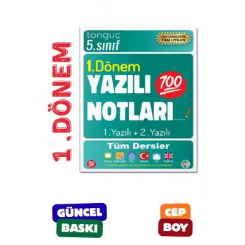 5. Sınıf Yazılı Notları 1. Dönem 1 ve 2. Yazılı Konu Özetli - Tonguç Yayınları
