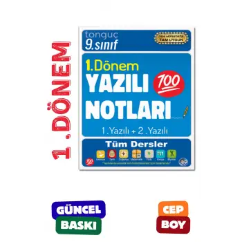 9. Sınıf Yazılı Notları 1. Dönem 1 ve 2. Yazılı - Tonguç Yayınları