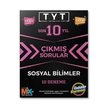 TYT Sosyal Bilimler Çıkmış Sorular Tıpkı Basım 10 Deneme Ünlüler Karması