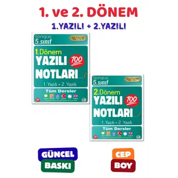 5. Sınıf Yazılı Notları  1. ve 2. DÖNEM 1 ve 2. Yazılı - Tonguç Yayınları