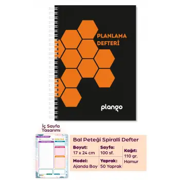 Bal Peteği Günlük Planlayıcı Defter - Ders Çalışma Planlayıcı Defteri - Planlama Defteri