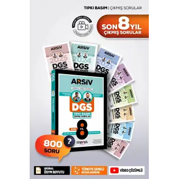 DGS Son 8Yıl Çıkmış Sorular Tıpkı Basım Çözümlü Marka Yayınları - 2018-2025