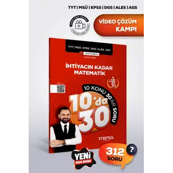 KPSS MEB-AGS YKS TYT MSÜ DGS ALES İhtiyacın Kadar Matematik Kampı 10 da 30 Soru Bankası Çözümlü Marka Yayınları