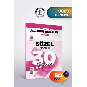 AGS KPSS DGS ALES Sözel Mantık 30 Deneme Marka Yayınları