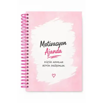 Motivasyon Ajandam PEMBE - Pastel Seri - Stickerlı - Tarihsiz - 160 Sayfa - Sert Kapak