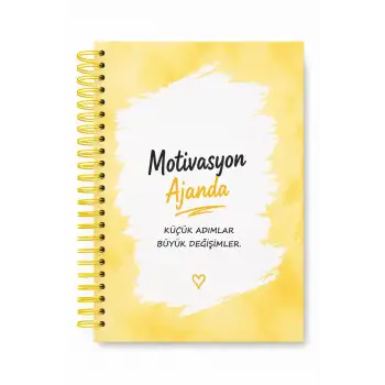 Motivasyon Ajandam SARI - Pastel Seri - Stickerlı - Tarihsiz - 160 Sayfa - Sert Kapak