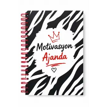 Motivasyon Ajandam SİYAH BEYAZ - Pastel Seri - Stickerlı - Tarihsiz - 160 Sayfa - Sert Kapak