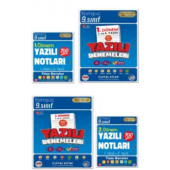 9. Sınıf Yazılı NOTLARI ve DENEMELERİ - 1 ve 2. Dönem - Tonguç Yayınları