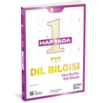 1 Haftada TYT Dilbilgisi Konu Anlatımlı Soru Bankası - ÜçDörtBeş Yayınları