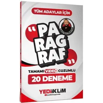 Tüm Adaylar İçin Paragraf Tamamı Video Çözümlü 20 Deneme Yediiklim Yayınları