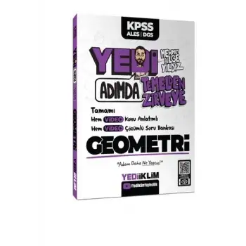 KPSS-ALES-DGS Yedi Adımda Temelden Zirveye Geometri Video Konu Anlatımlı Video Çözümlü Soru Bankası Yediiklim Yayınları